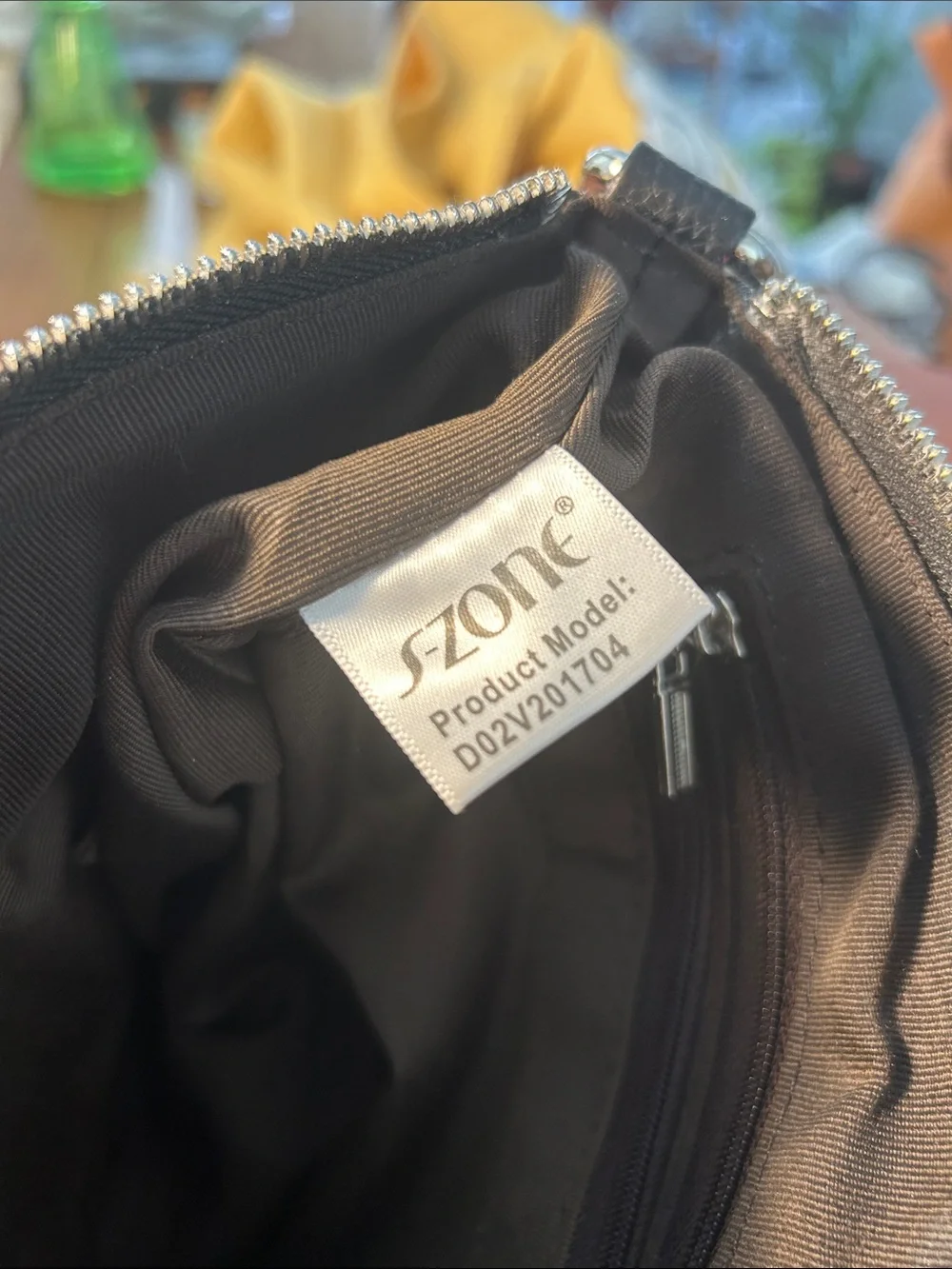 S-Zone Black Pebbled Leather Crossbody Purse